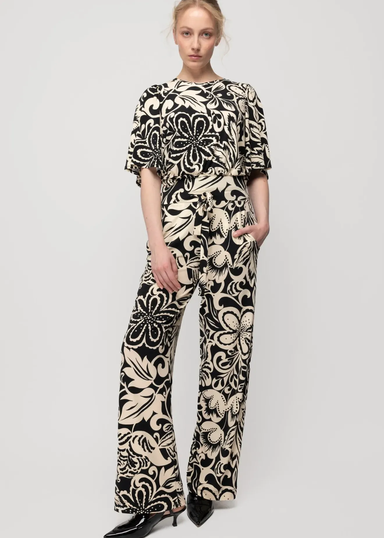Vanilia Tricot Top Met Bloemenprint Antique Cotton/Black Sale