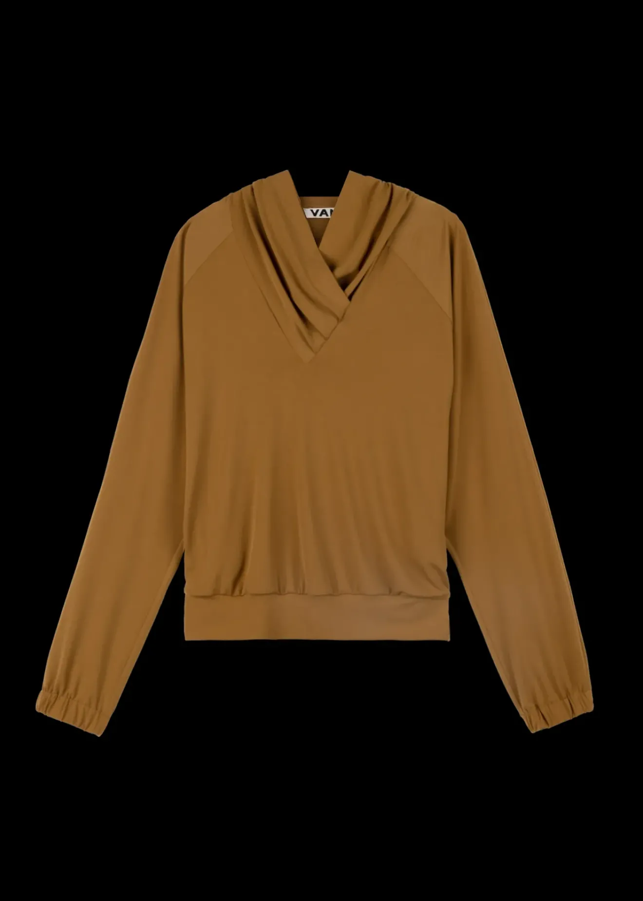 Vanilia Tricot Top Met Capuchon Breen Hot