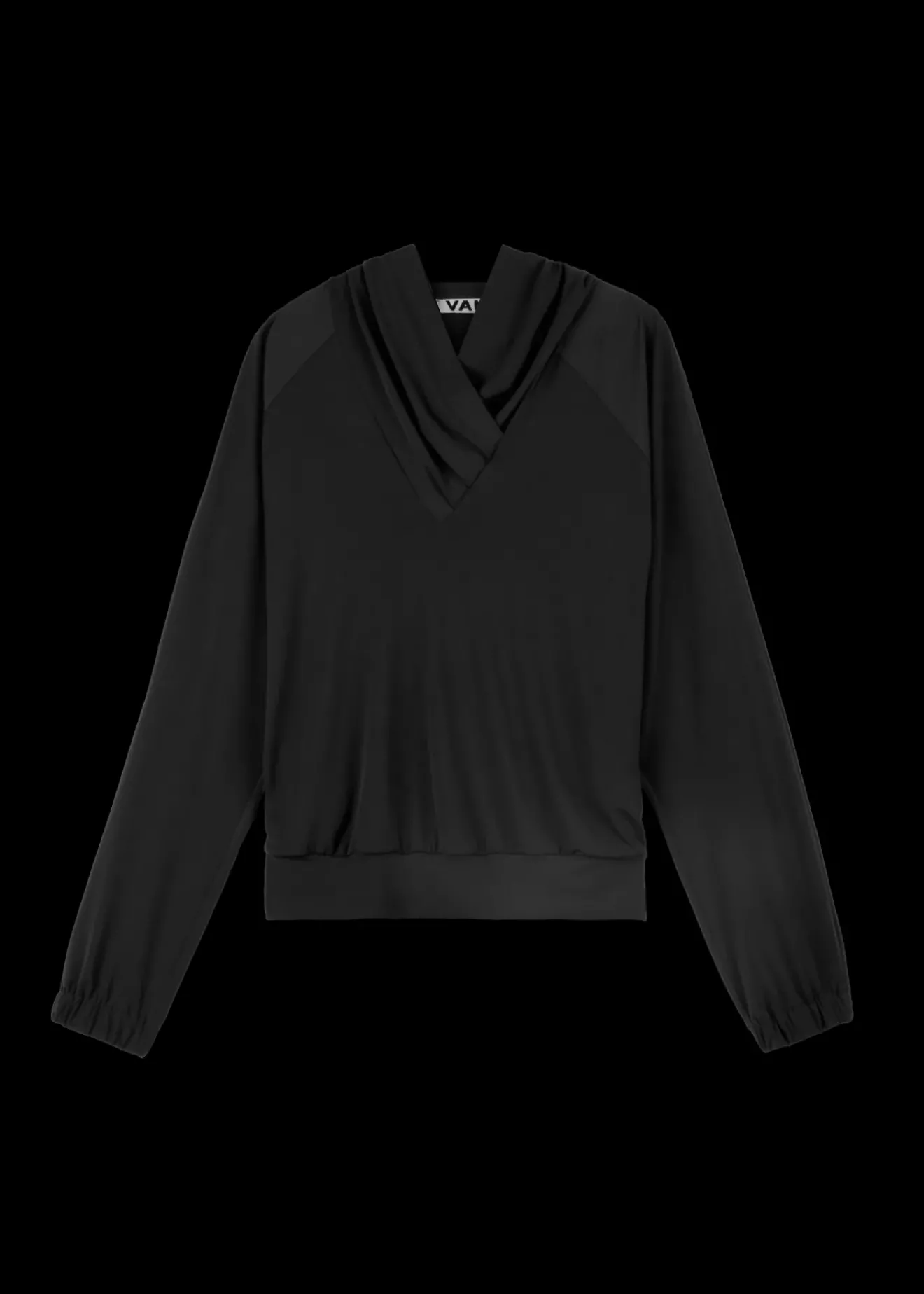 Vanilia Tricot Top Met Capuchon Zwart Discount