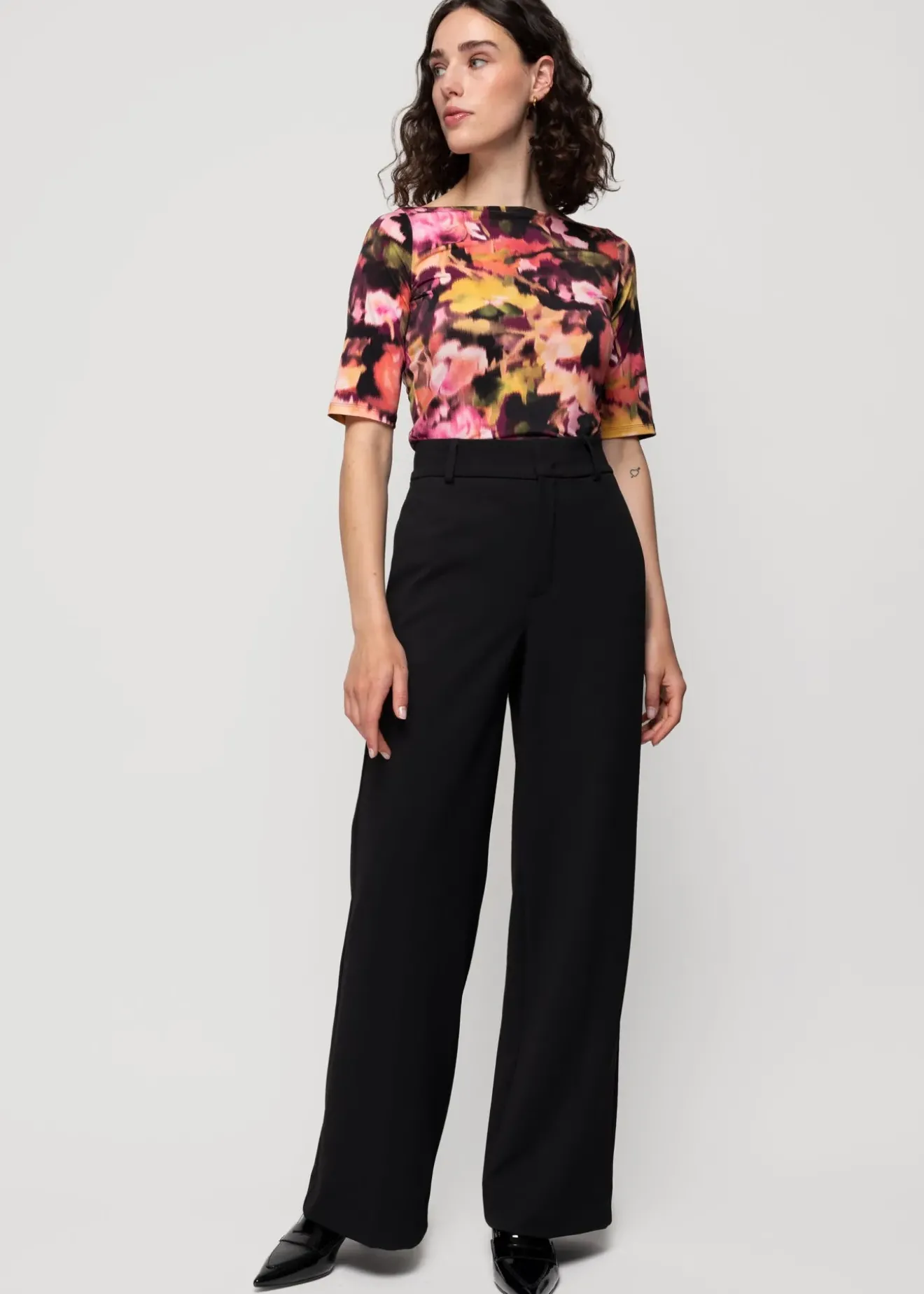 Vanilia Tricot Top Met Print Coral/Cedar/Black Sale
