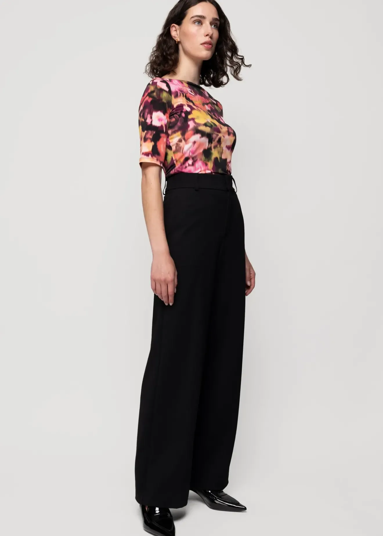 Vanilia Tricot Top Met Print Coral/Cedar/Black Sale