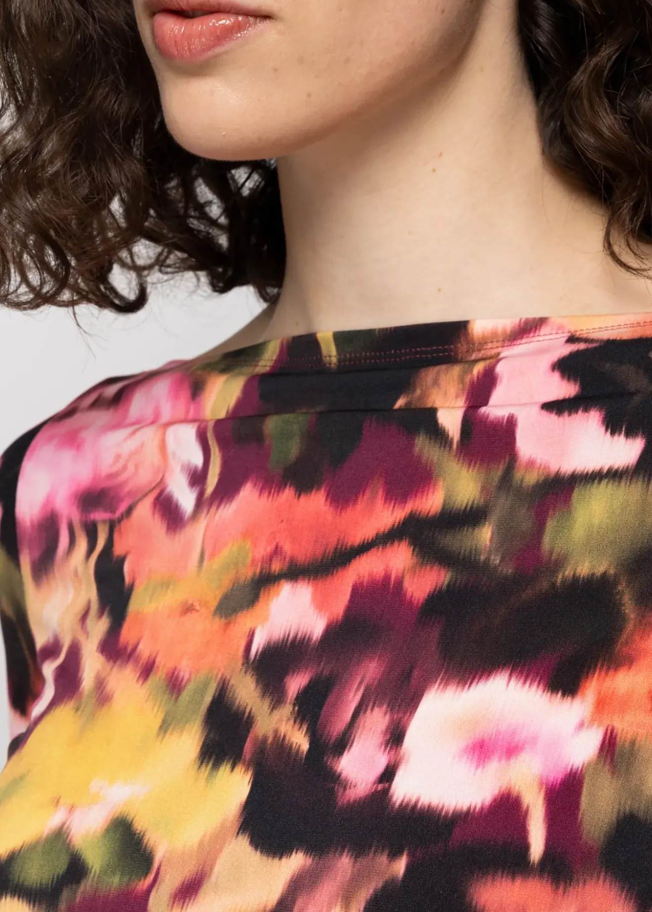 Vanilia Tricot Top Met Print Coral/Cedar/Black Sale
