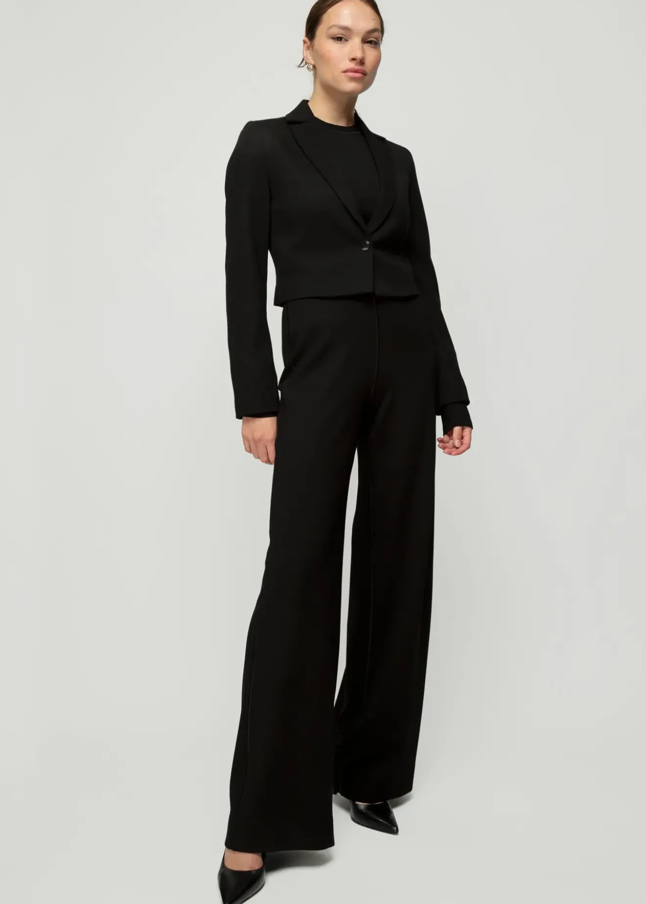 Vanilia Tricot Wijde Broek Black/Black Best
