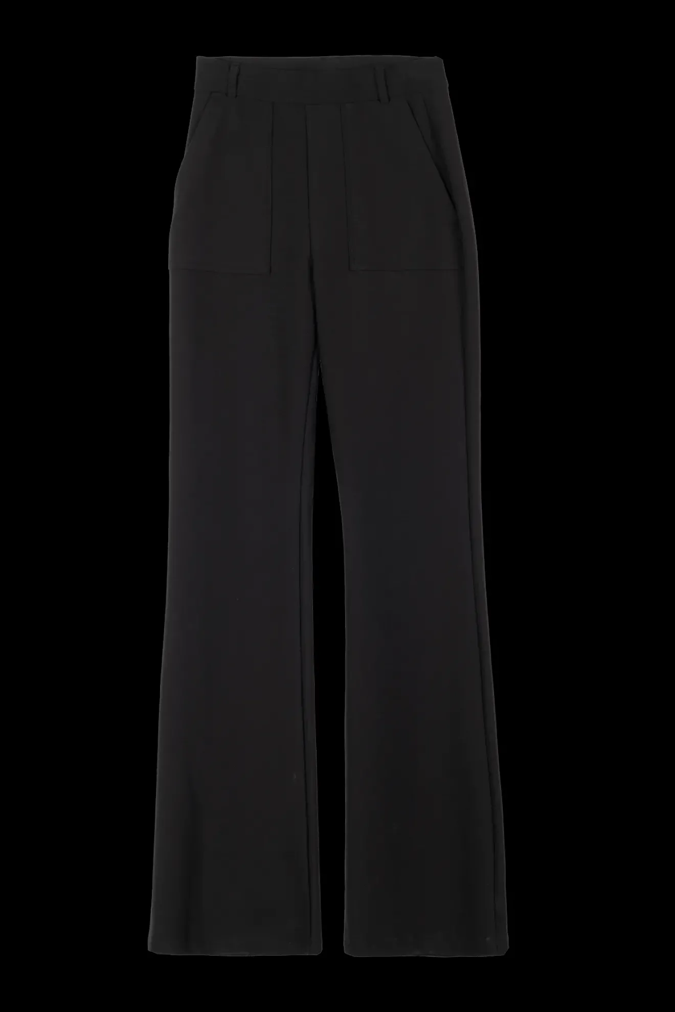Vanilia Twill Broek Flared Zwart Fashion