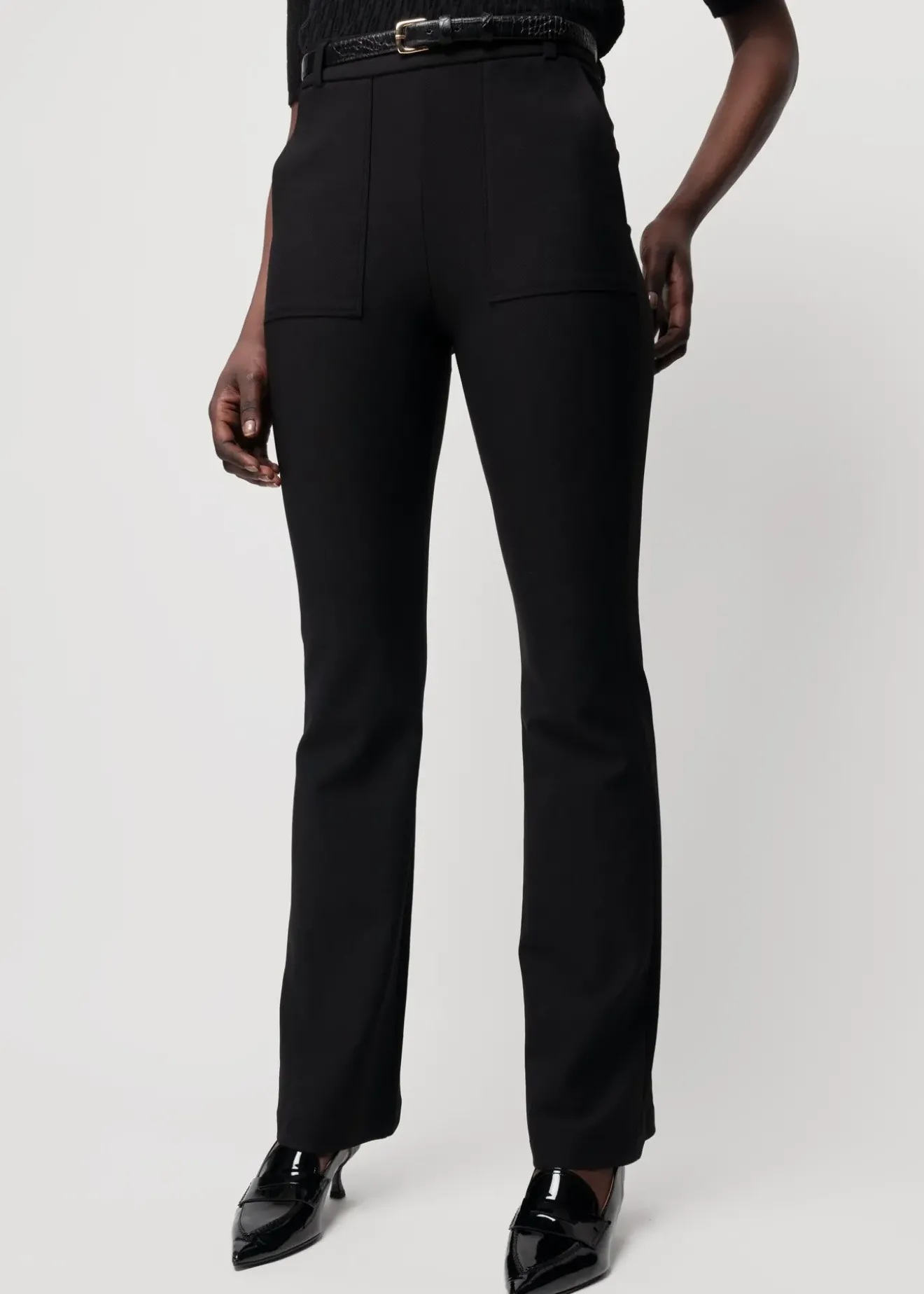 Vanilia Twill Broek Flared Zwart Fashion