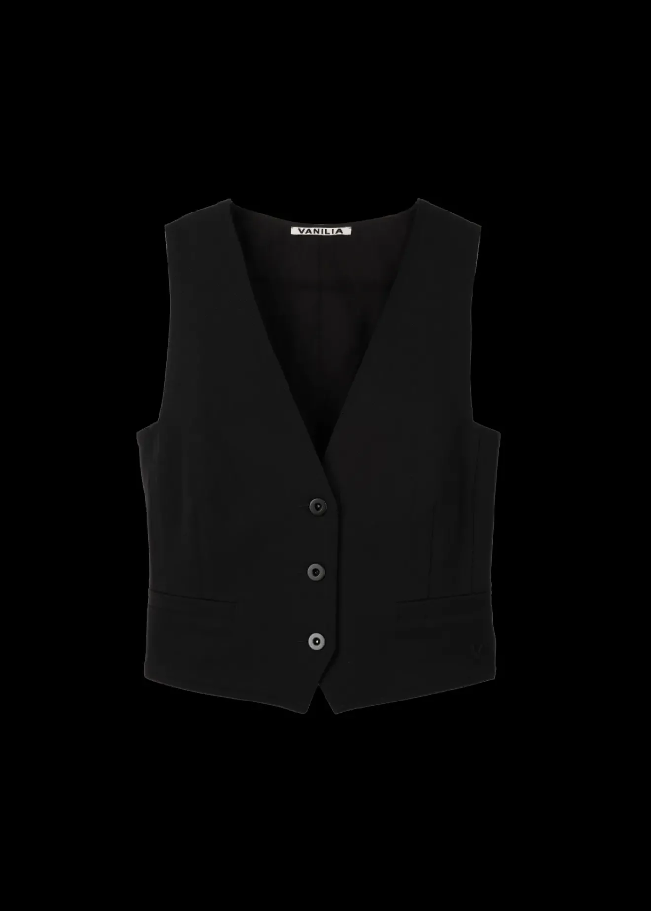 Vanilia Twill Gilet Zwart Best