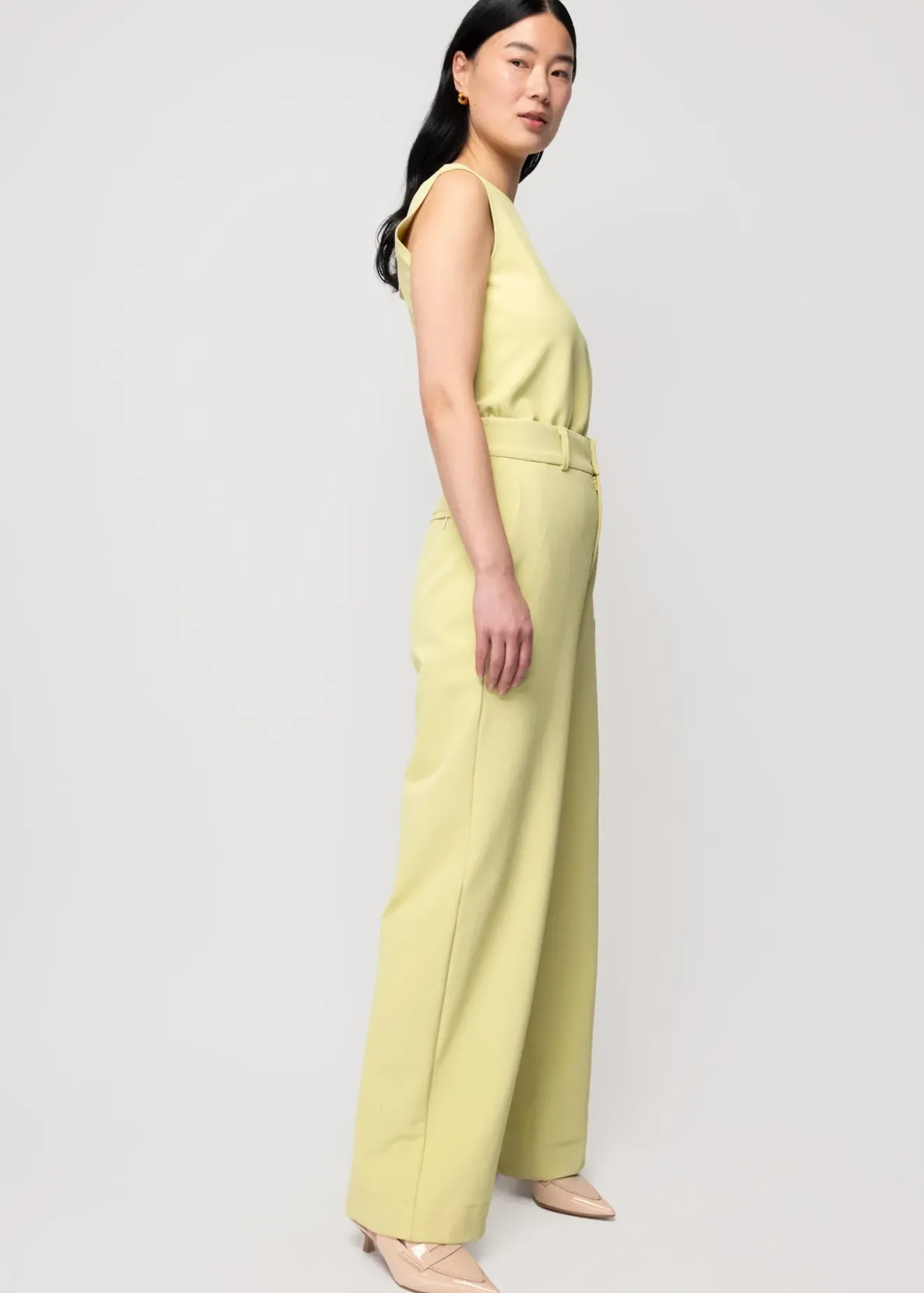 Vanilia Twill Mouwloze Top Linde Best