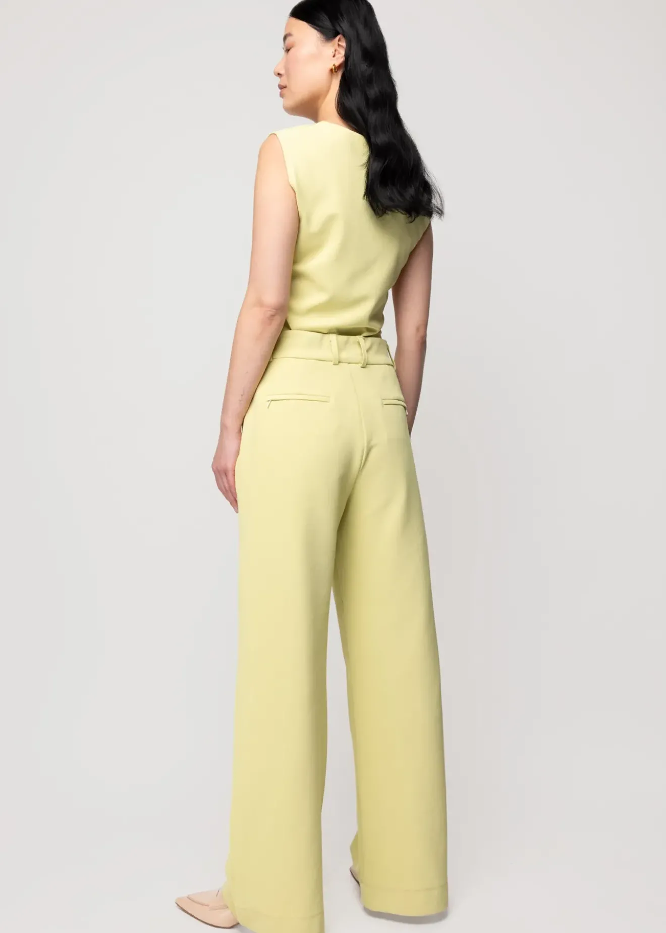 Vanilia Twill Mouwloze Top Linde Best