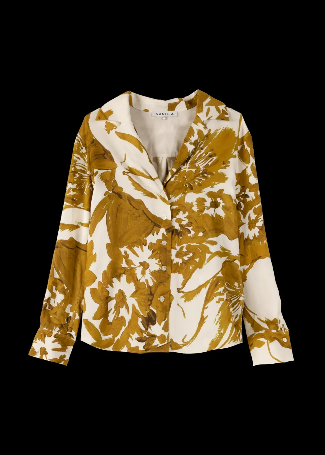 Vanilia Viscose Blouse Met Bloemen Golden Ochre / Crema Online