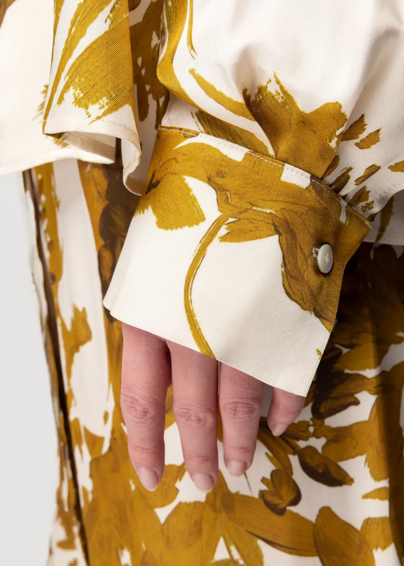 Vanilia Viscose Blouse Met Bloemen Golden Ochre / Crema Online