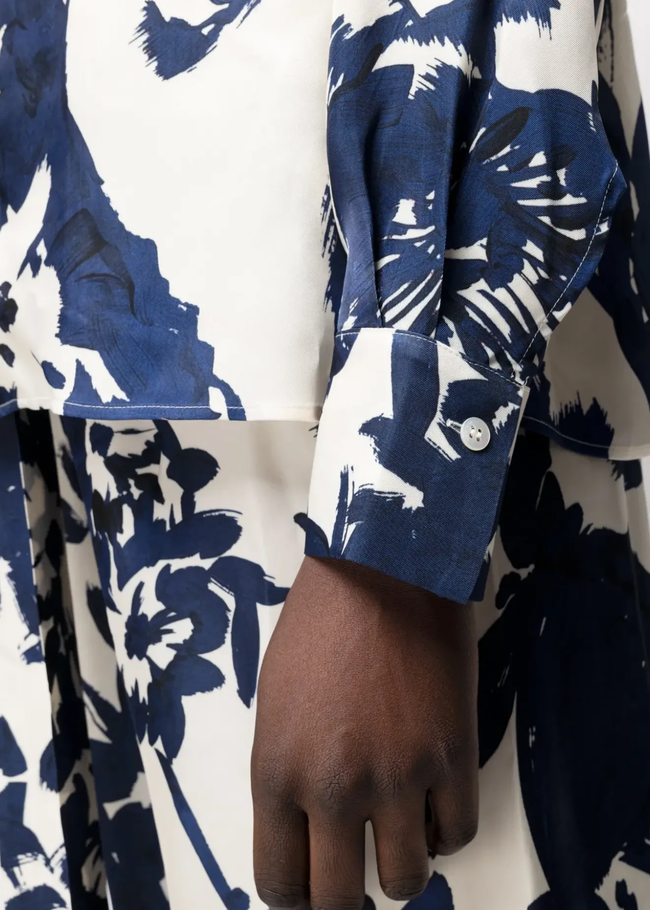 Vanilia Viscose Blouse Met Bloemen Classic Navy / Ecru Fashion