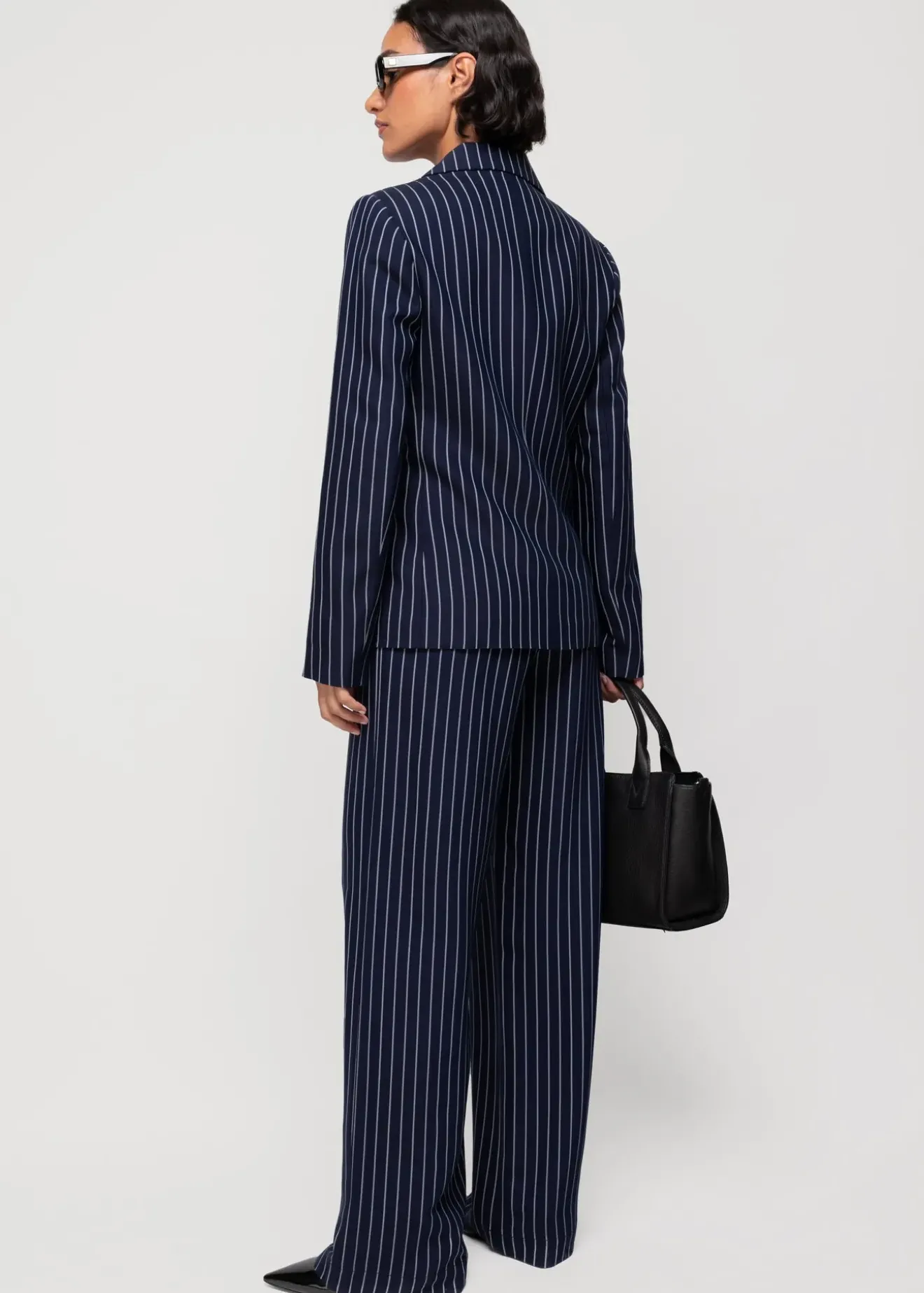 Vanilia Viscose Colbert Pin Stripe Classic Navy Outlet