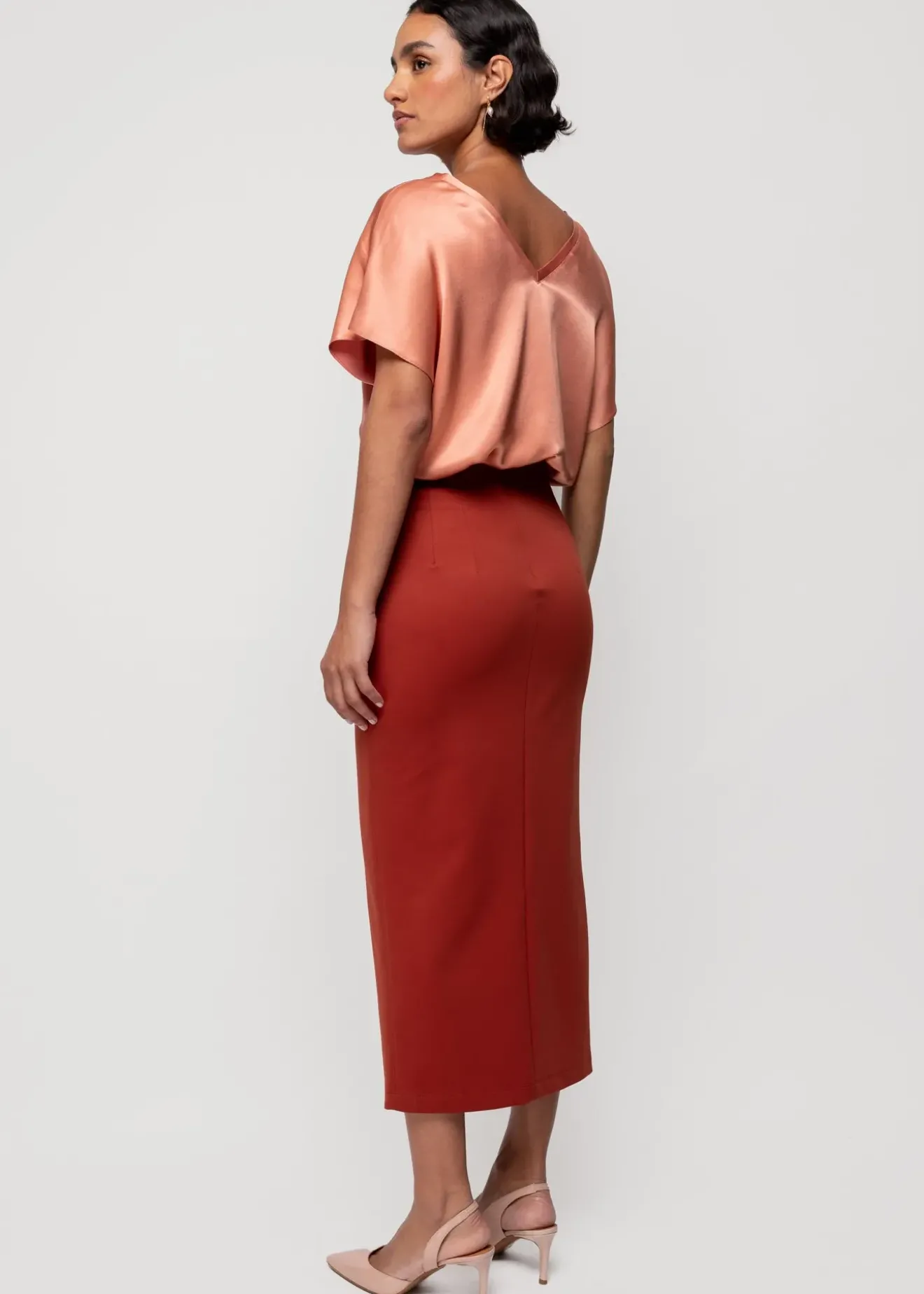 Vanilia Viscose Crepe Top Dusty Coral New