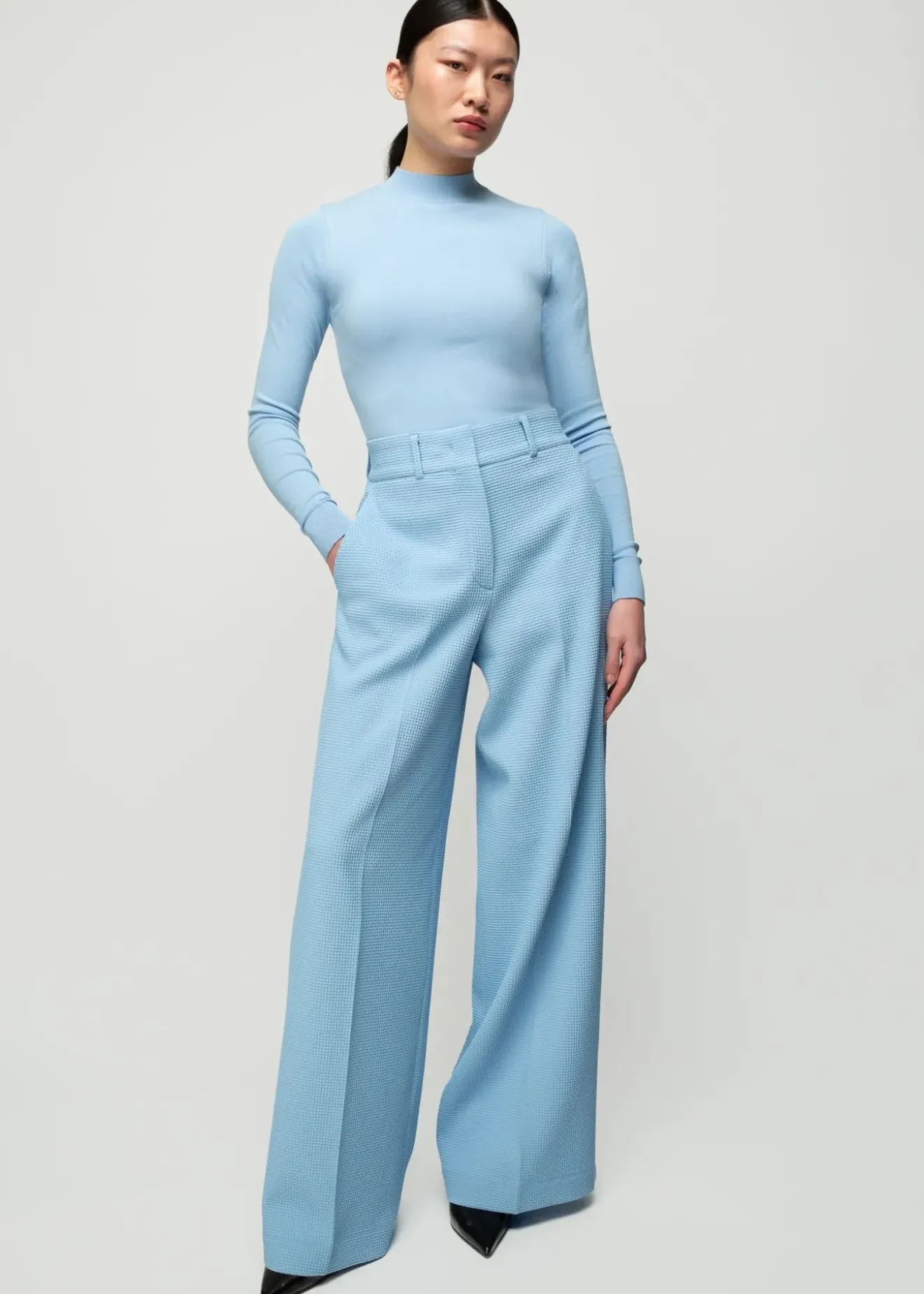 Vanilia Viscose Gebreide Trui Frost Blue Fashion