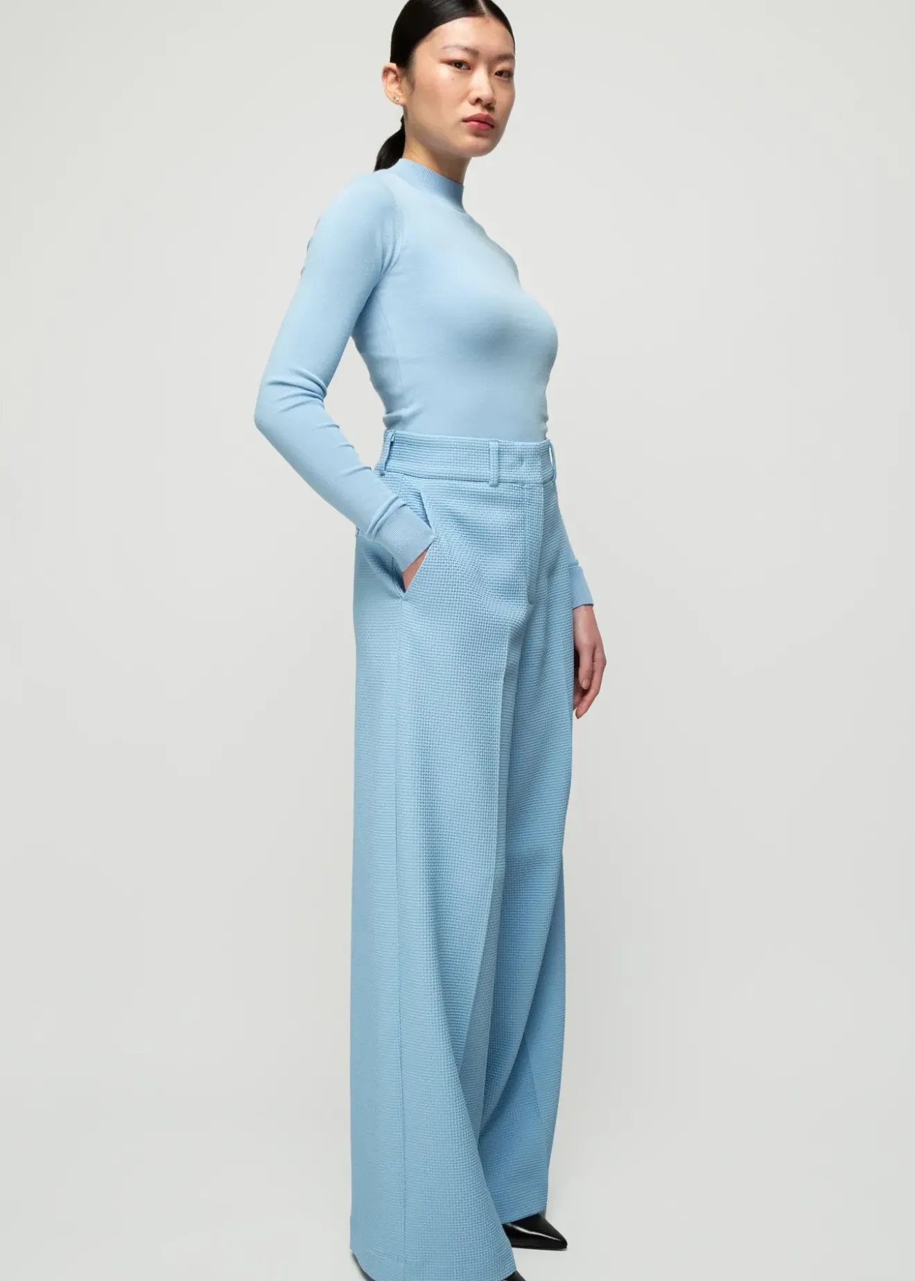 Vanilia Viscose Gebreide Trui Frost Blue Fashion