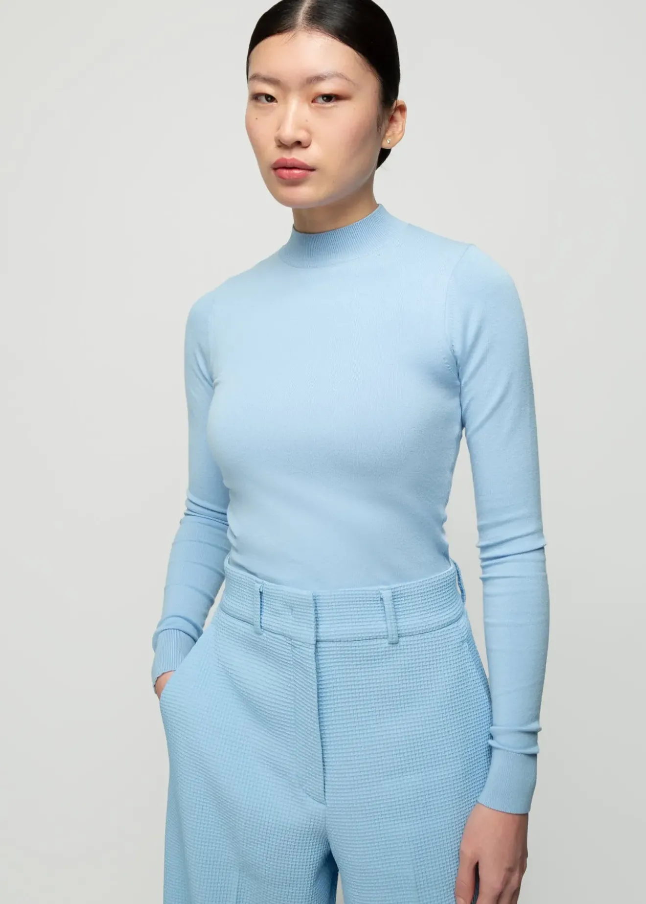 Vanilia Viscose Gebreide Trui Frost Blue Fashion