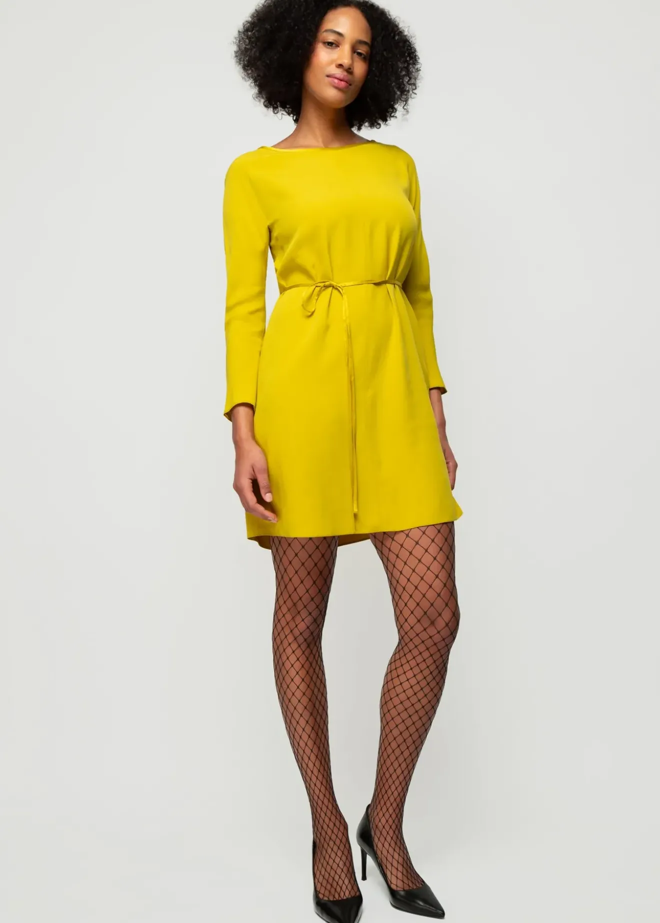 Vanilia Viscose Jurk Golden Lemon Discount