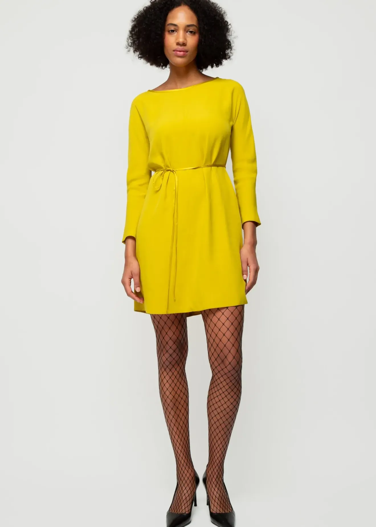 Vanilia Viscose Jurk Golden Lemon Discount