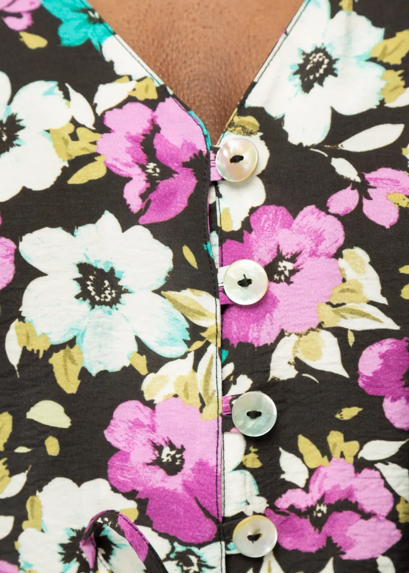 Vanilia Viscose Jurk Met Bloemen Black Verbena Green Lake Fashion