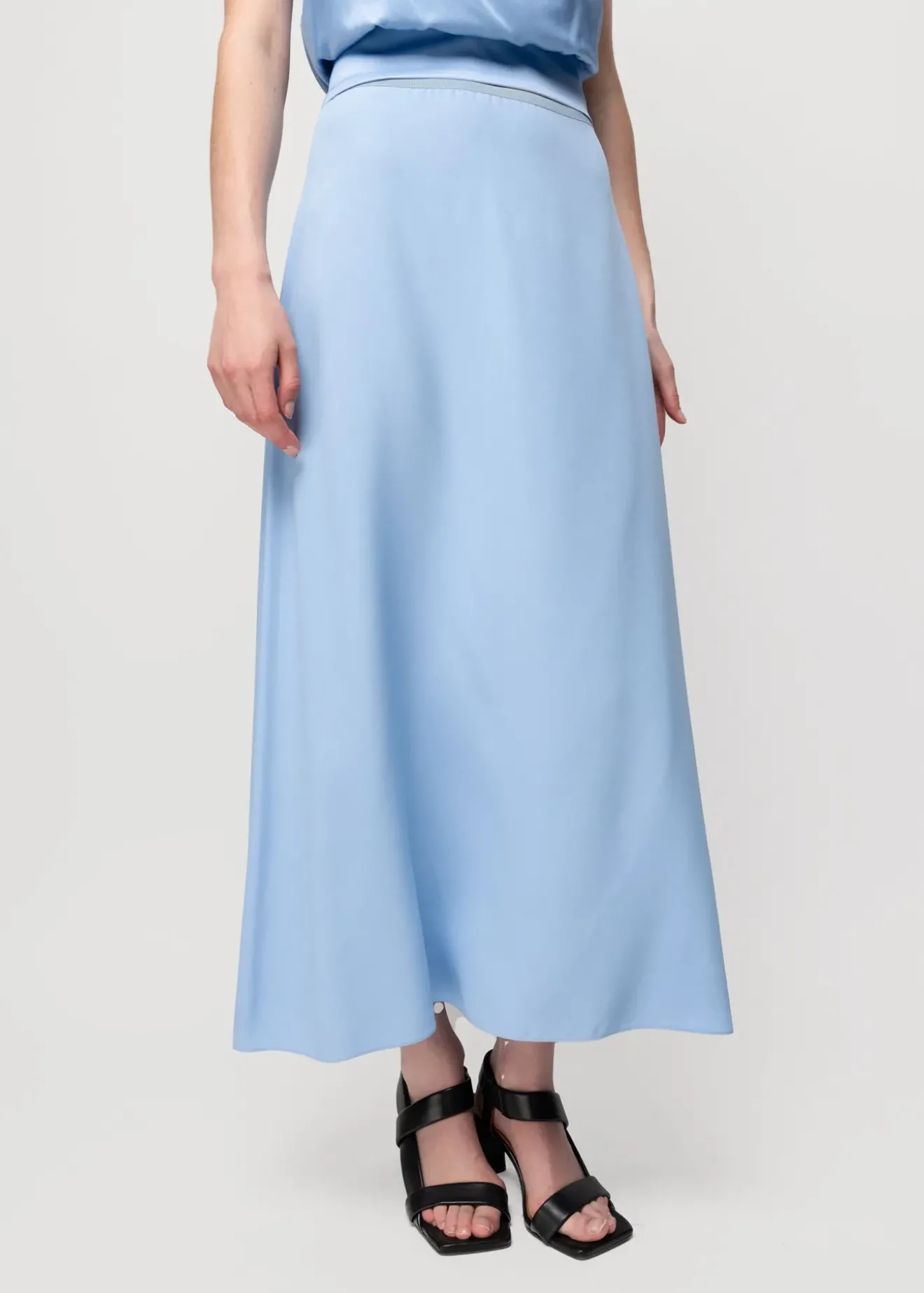 Vanilia Viscose Midi Rok Frost Blue Sale
