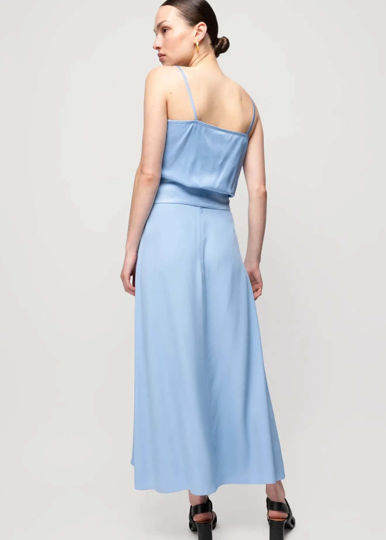 Vanilia Viscose Midi Rok Frost Blue Sale