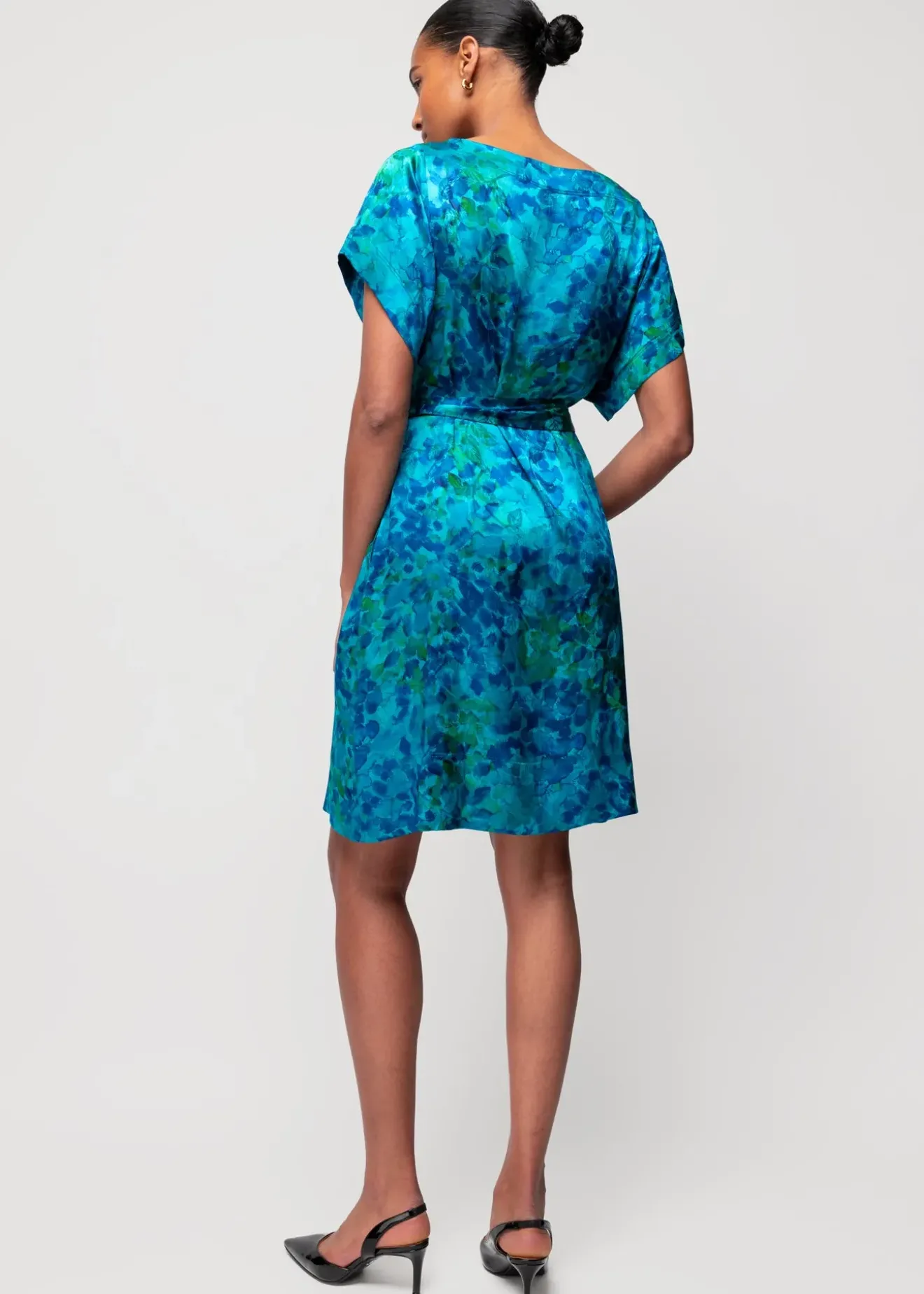 Vanilia Viscose Mini Jurk Blauw / Groen Best