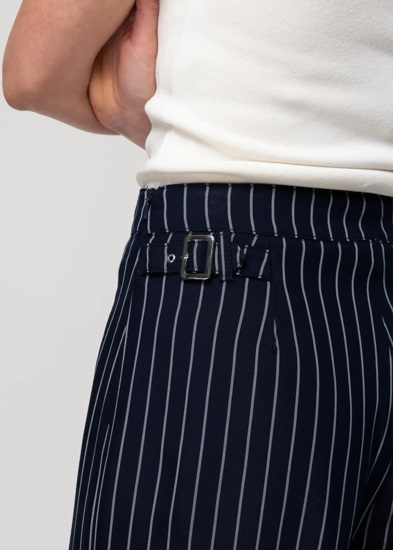 Vanilia Viscose Pantalon Pin Stripe Classic Navy Discount