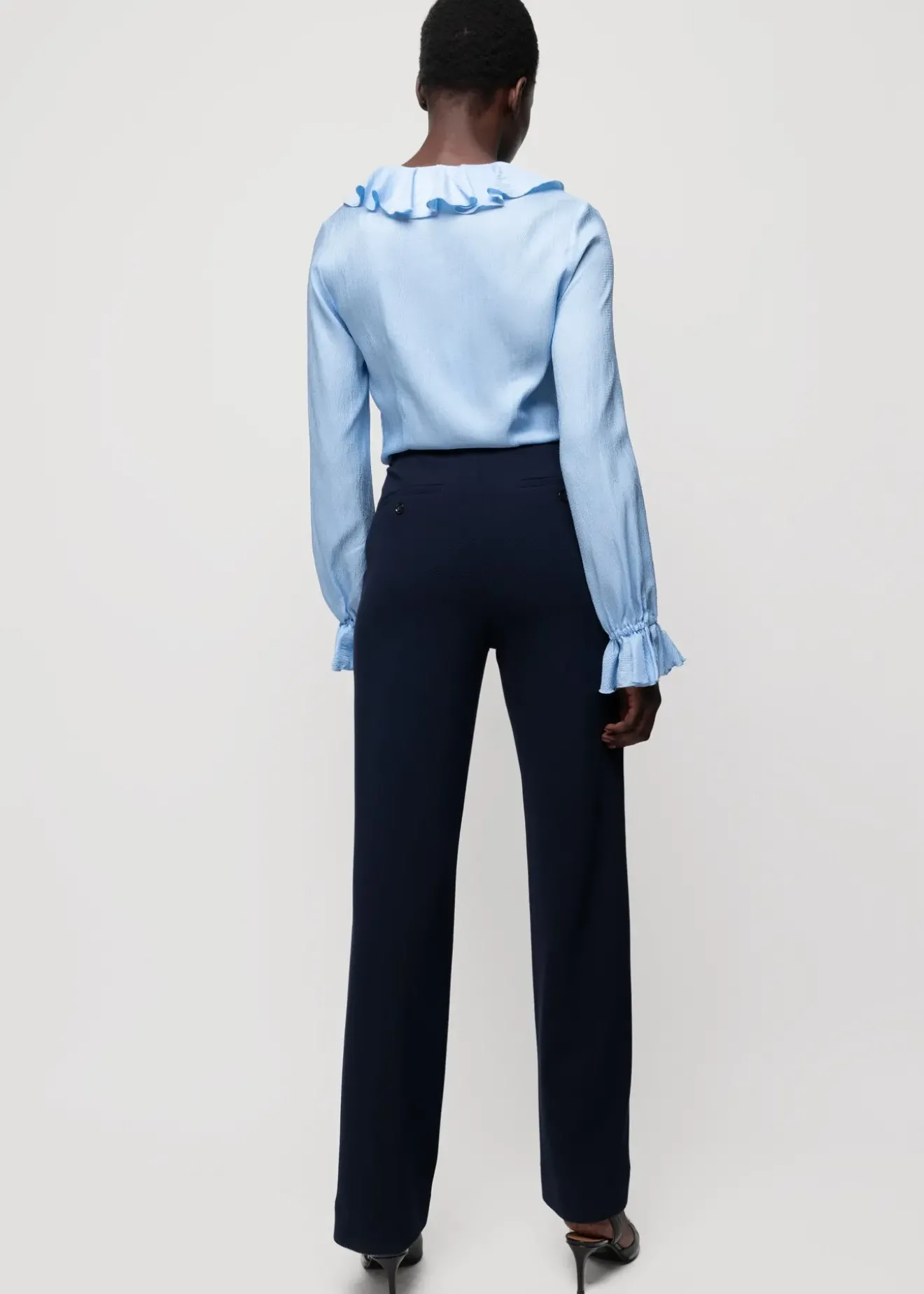 Vanilia Viscose Ruffle Blouse Lago New