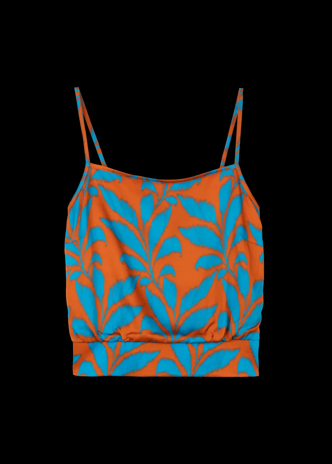 Vanilia Viscose Top Met Tropic Print Splash / Orange Discount
