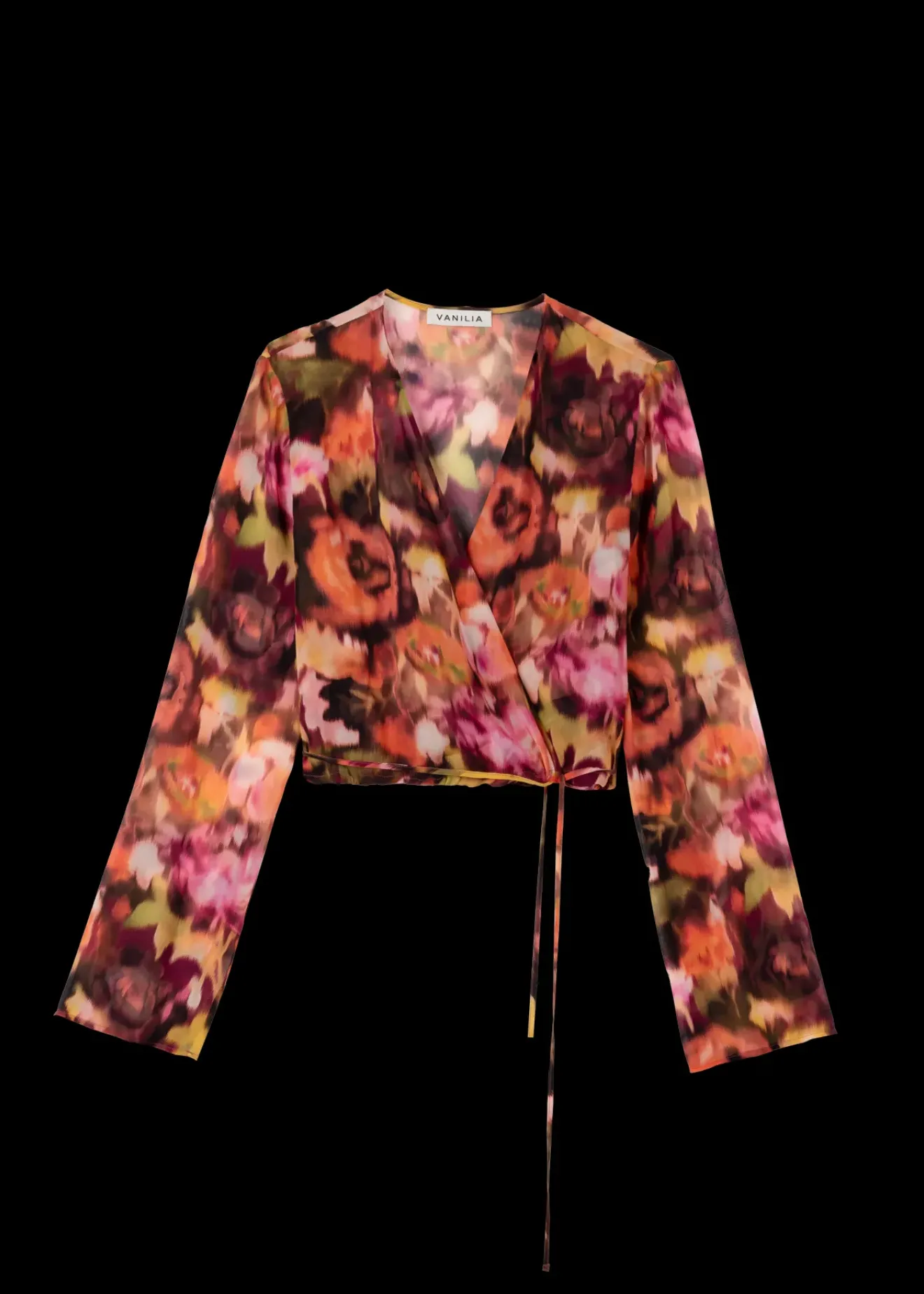 Vanilia Viscose Wrap Blouse Coral/Cedar/Black Online