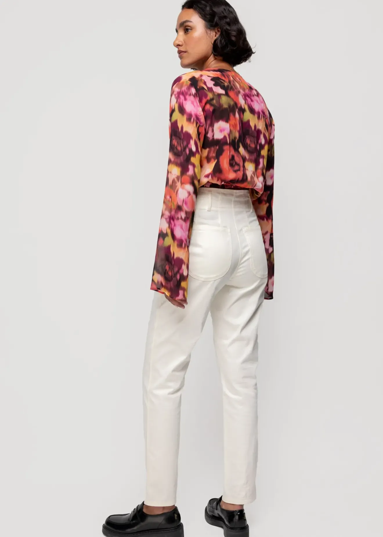 Vanilia Viscose Wrap Blouse Coral/Cedar/Black Online