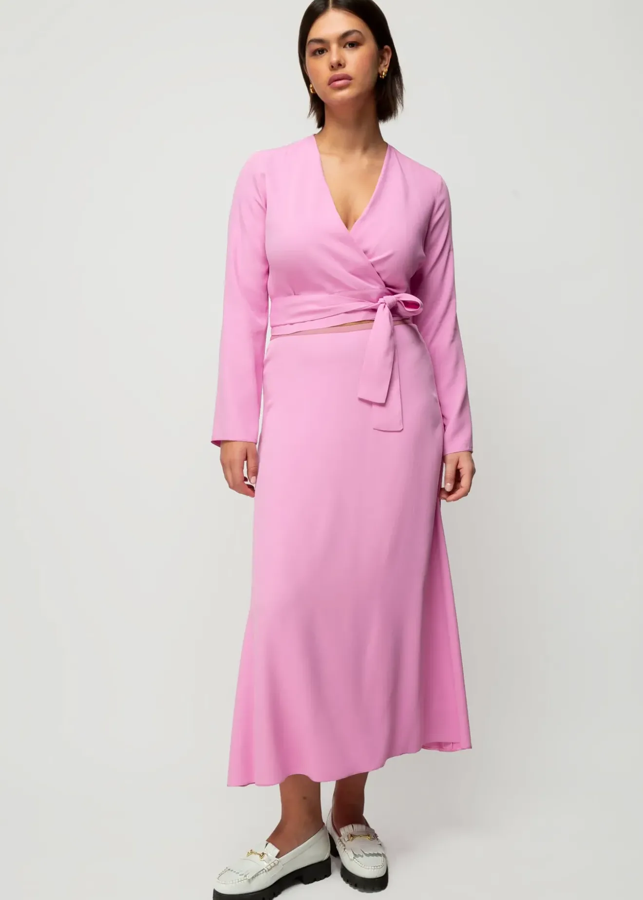 Vanilia Viscose Wrap Top Crocus Hot