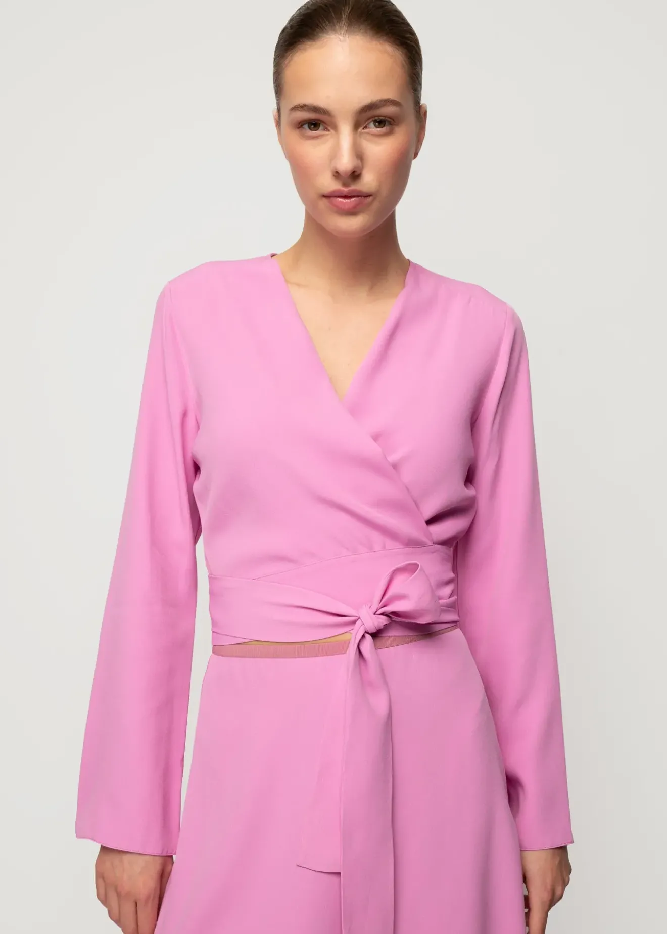 Vanilia Viscose Wrap Top Crocus Hot