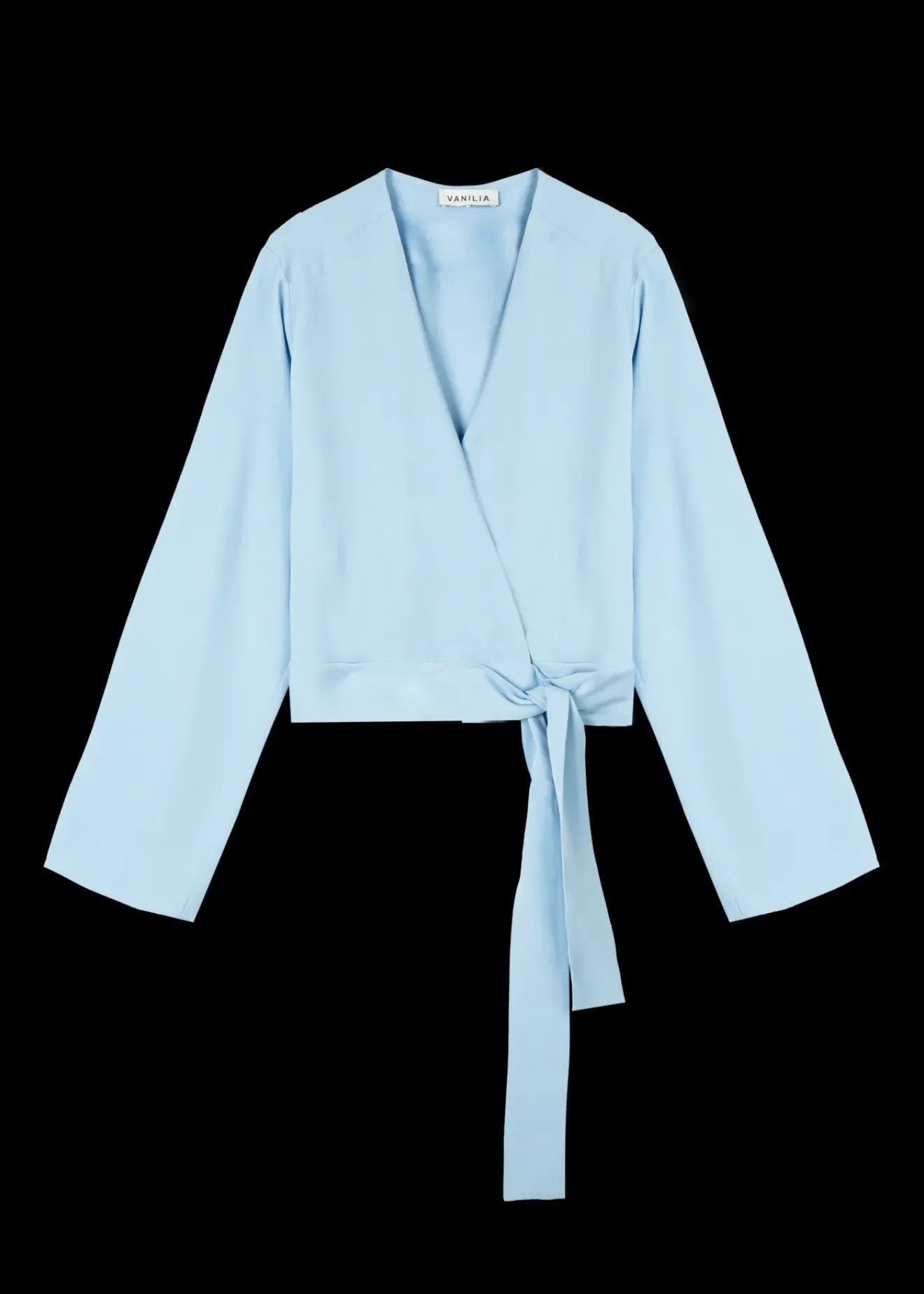 Vanilia Viscose Wrap Top Frost Blue Fashion