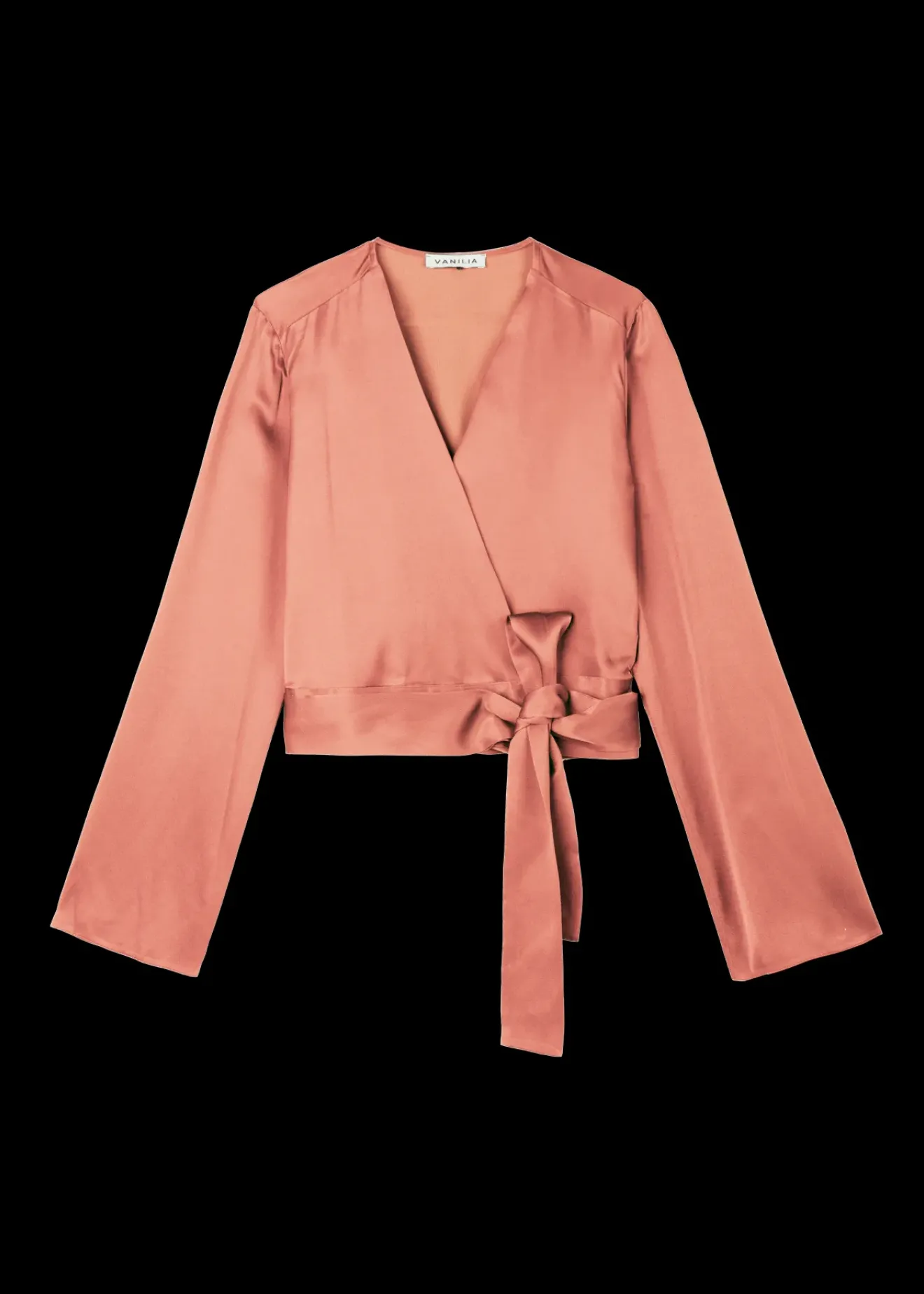 Vanilia Viscose Wrap Top Dusty Coral Fashion