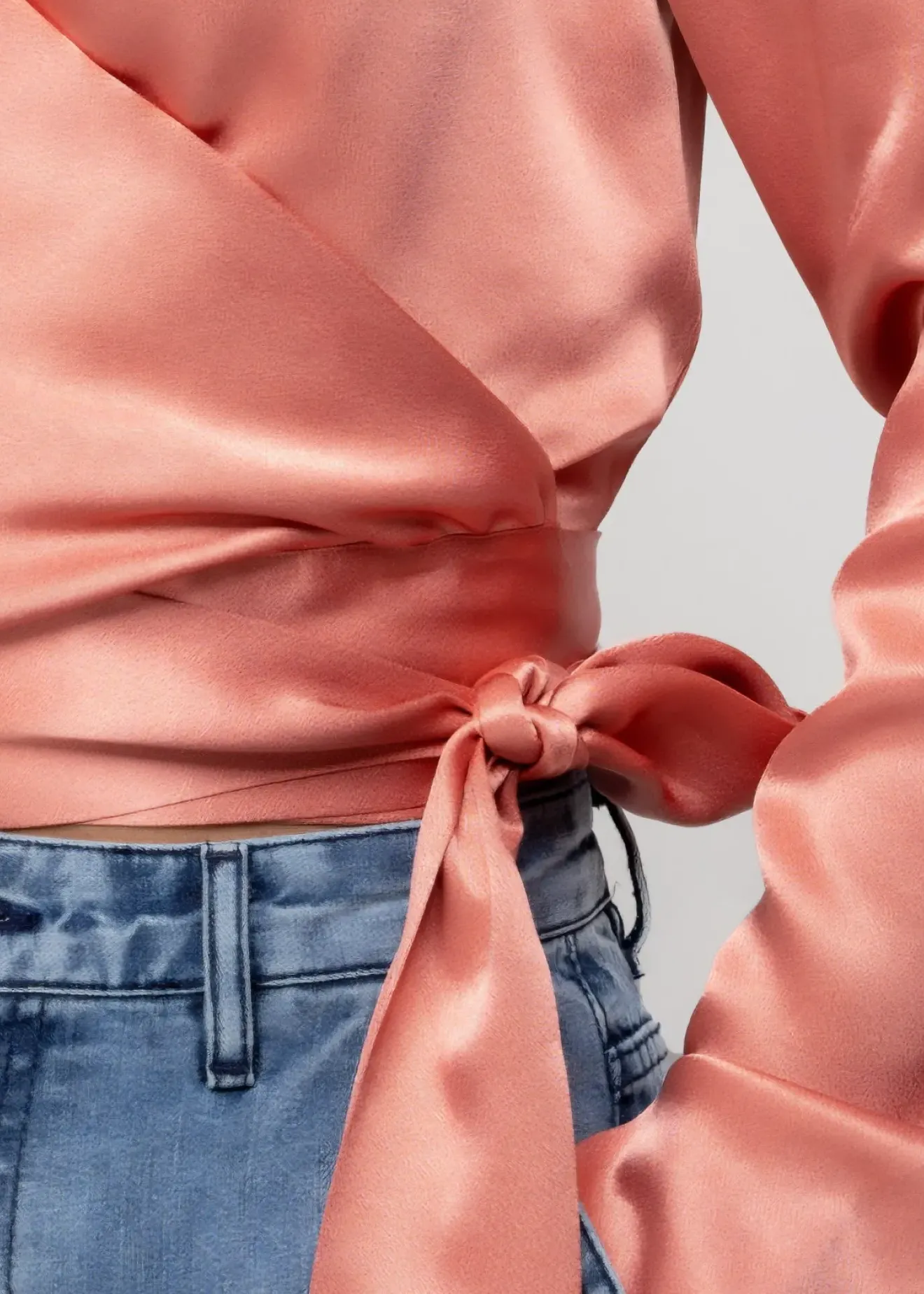 Vanilia Viscose Wrap Top Dusty Coral Fashion