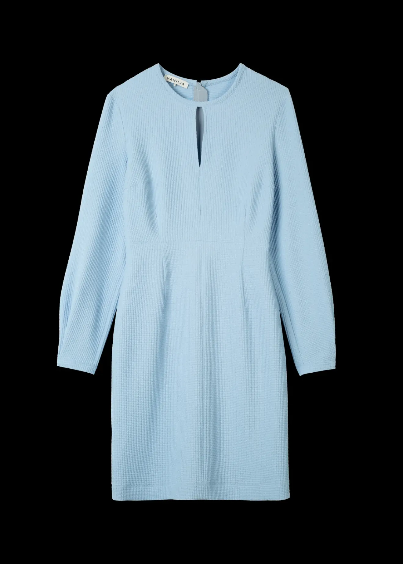Vanilia Wafel Jurk Met Couture Mouwen Frost Blue Clearance