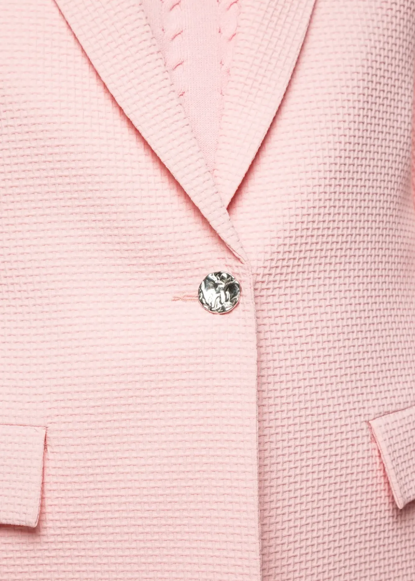 Vanilia Wafel Structuur Blazer Coral Blush Online
