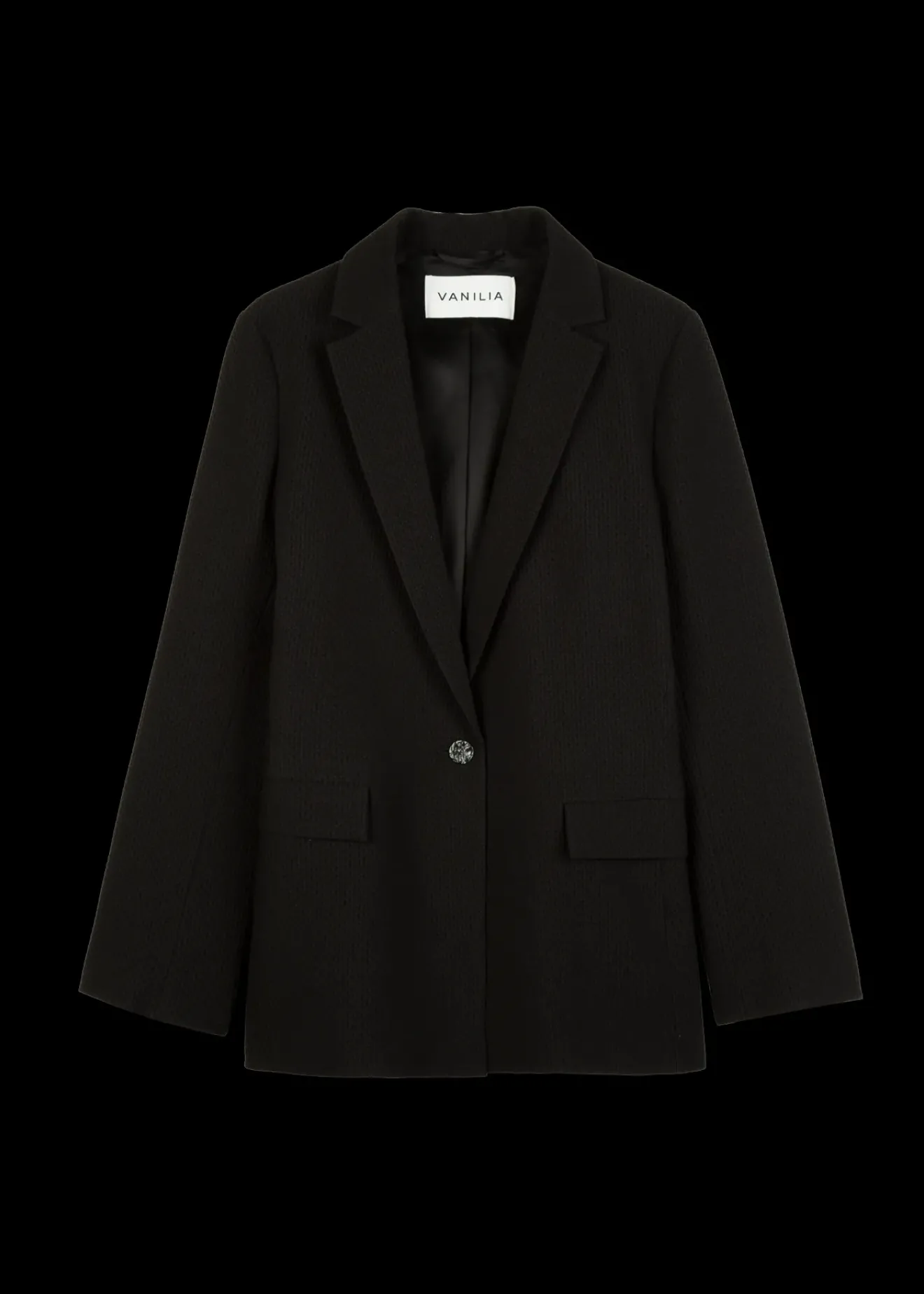 Vanilia Wafel Structuur Blazer Zwart Best