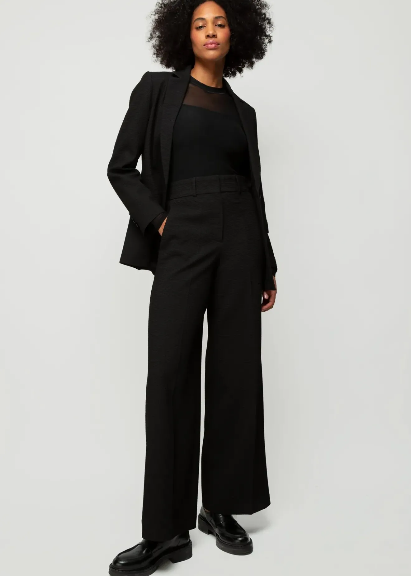 Vanilia Wafel Structuur Blazer Zwart Best