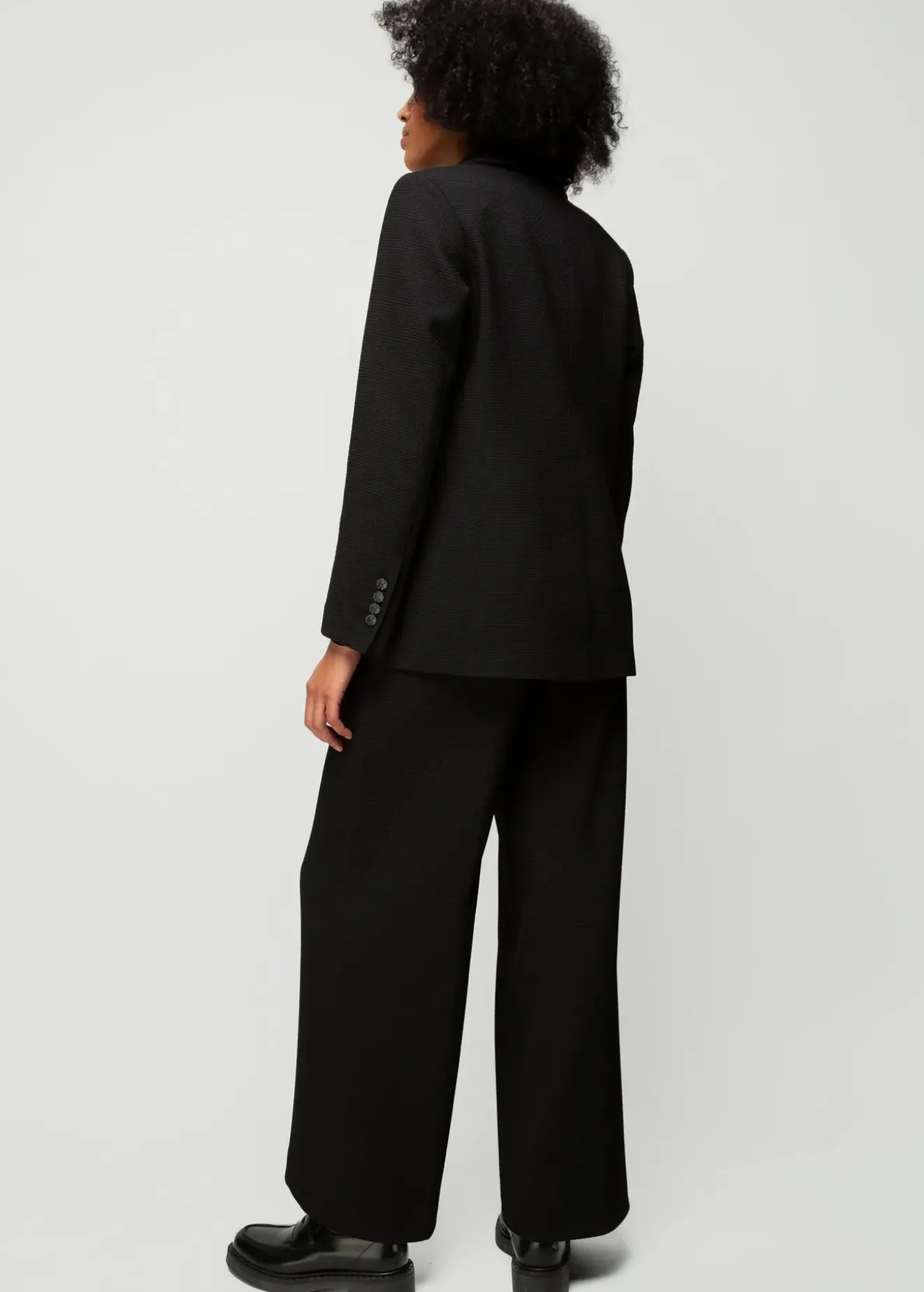 Vanilia Wafel Structuur Blazer Zwart Best