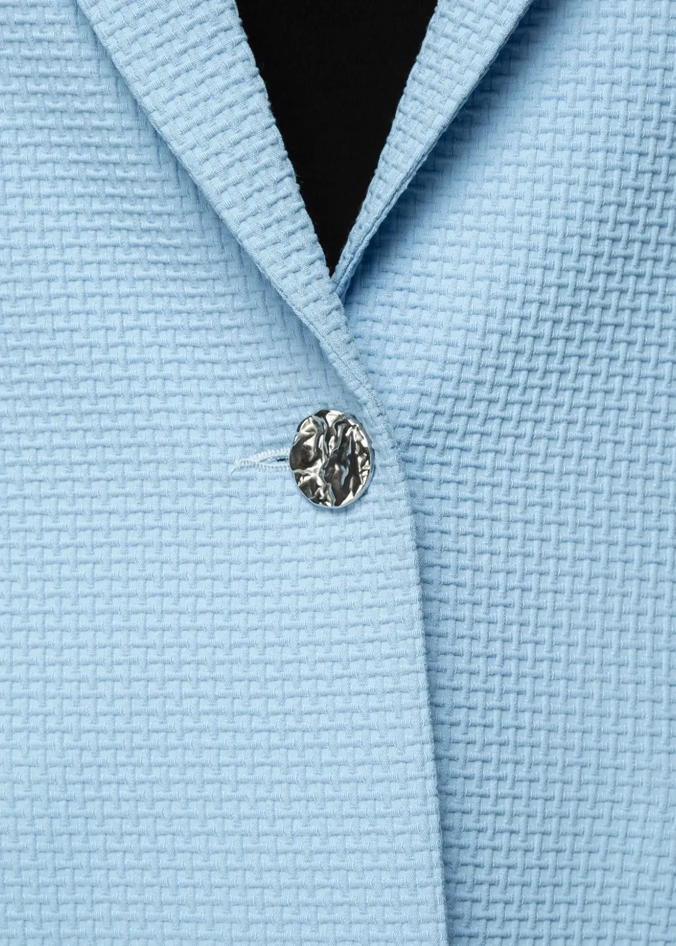 Vanilia Wafel Structuur Blazer Frost Blue Fashion
