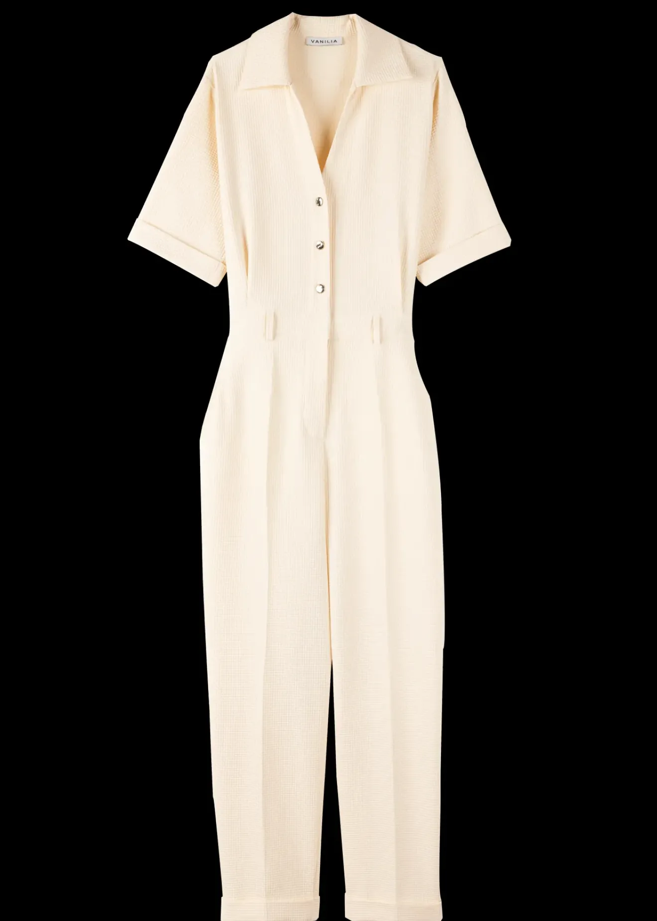 Vanilia Wafelstructuur Jumpsuit Crema New