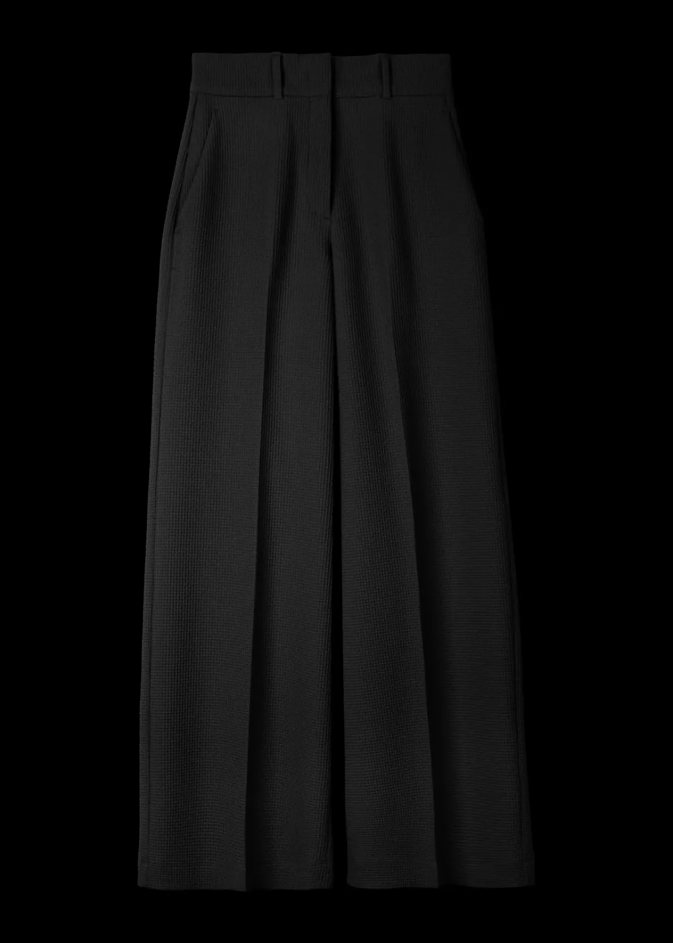 Vanilia Wafel Structuur Pantalon Zwart Online