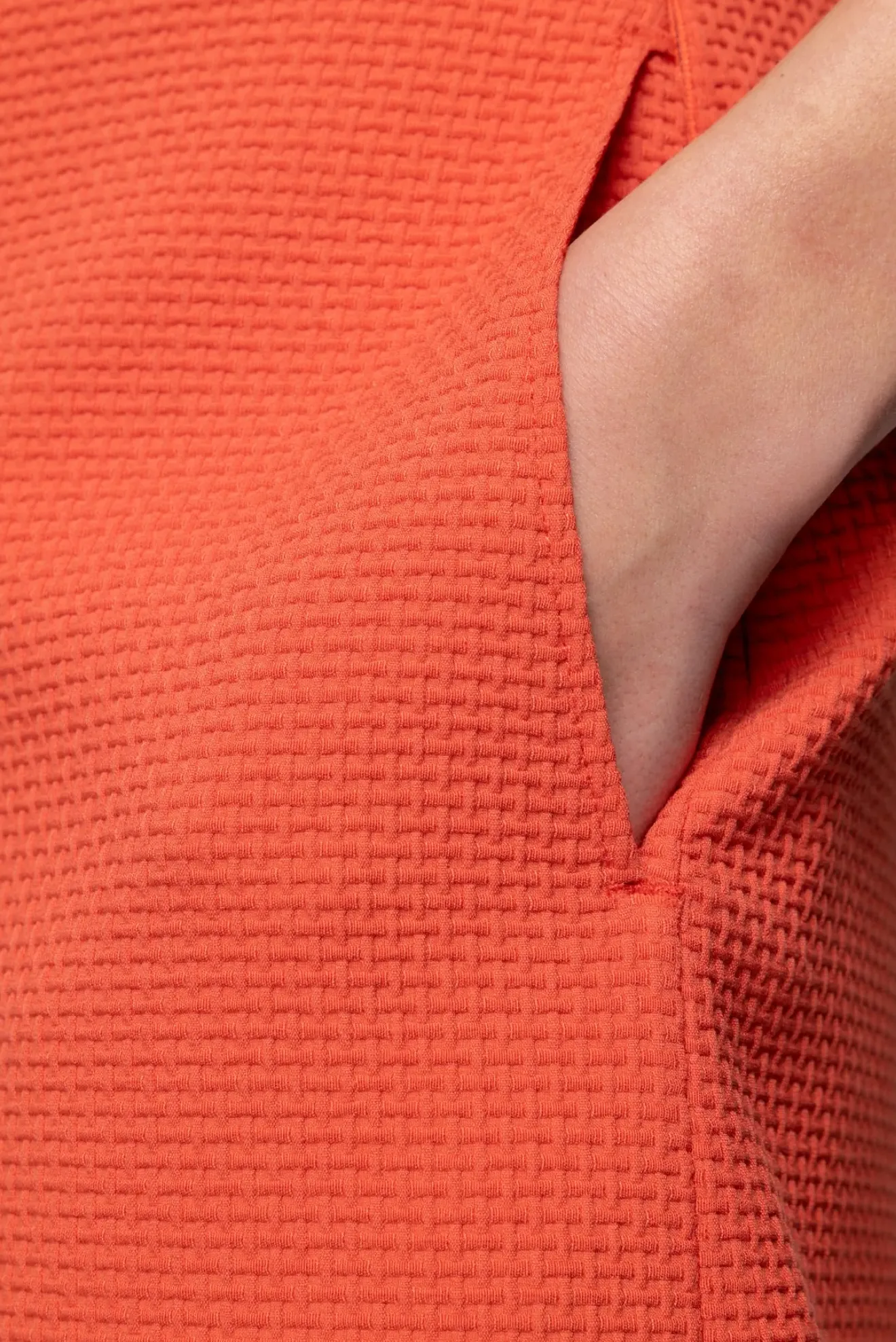 Vanilia Wafel Structuur Short Burnt Sienna Sale